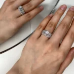 حلقه و پشت حلقه نقره زنانه